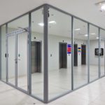 Противопожарная перегородка с дверью в офис / серия FRM5347
